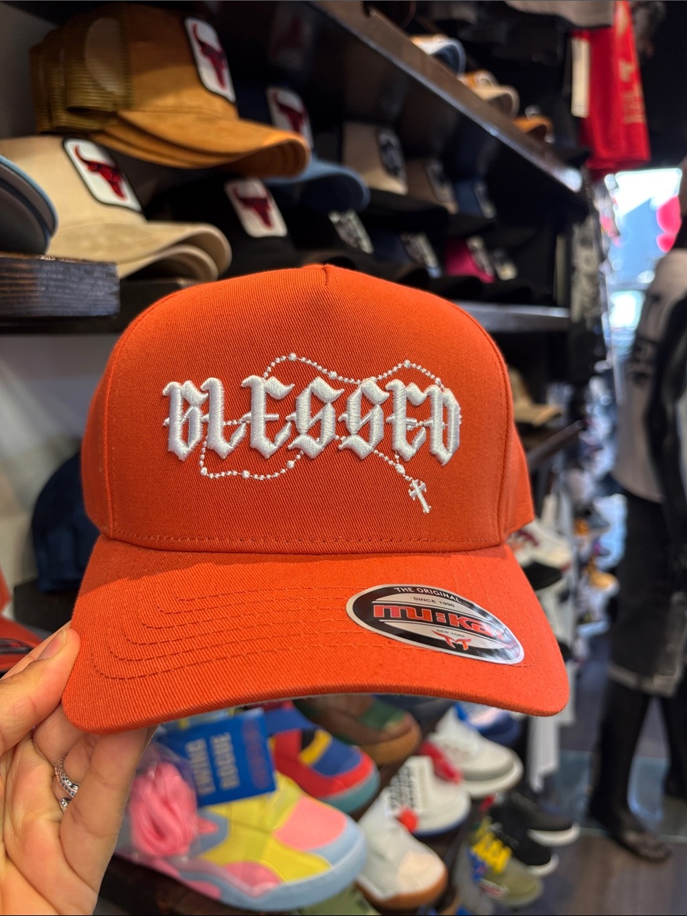 Blessed Embroidered Orange Baseball Cap